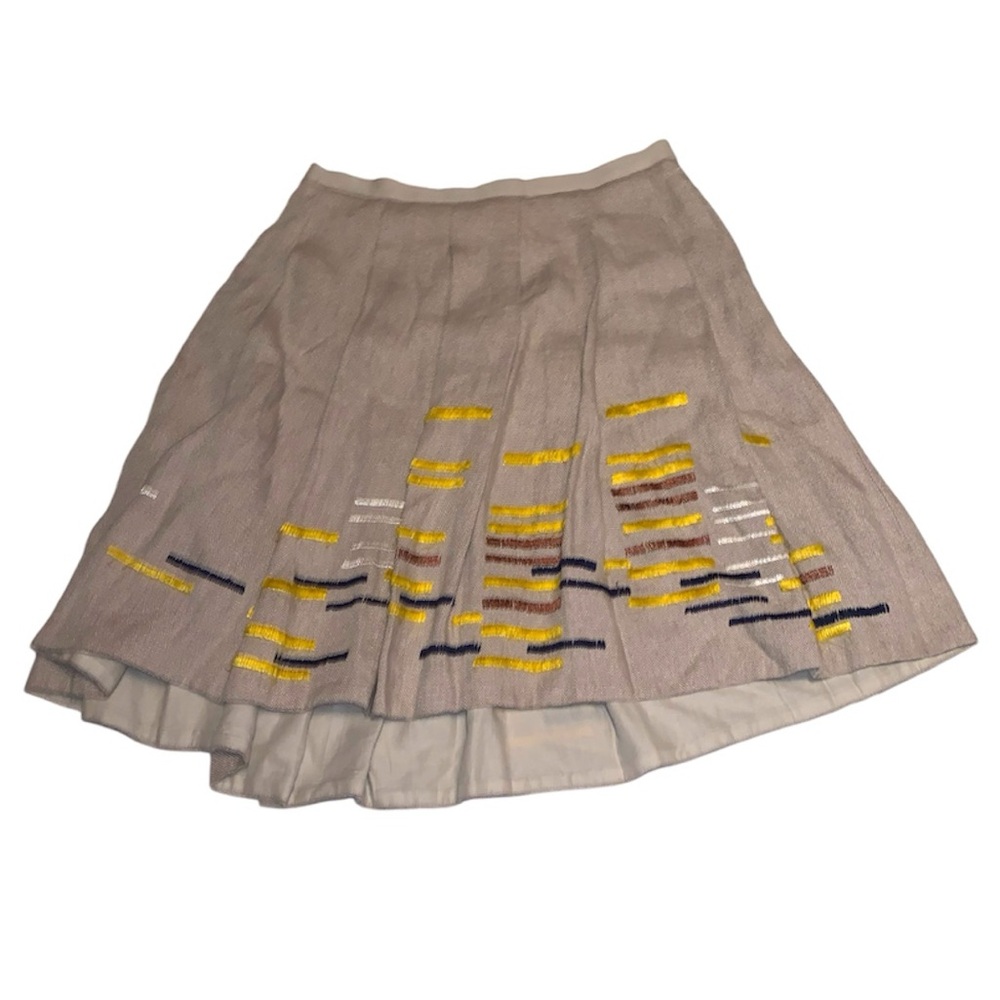 Maeve Skirt Size 6 Khaki, Yellow, Brown Striped